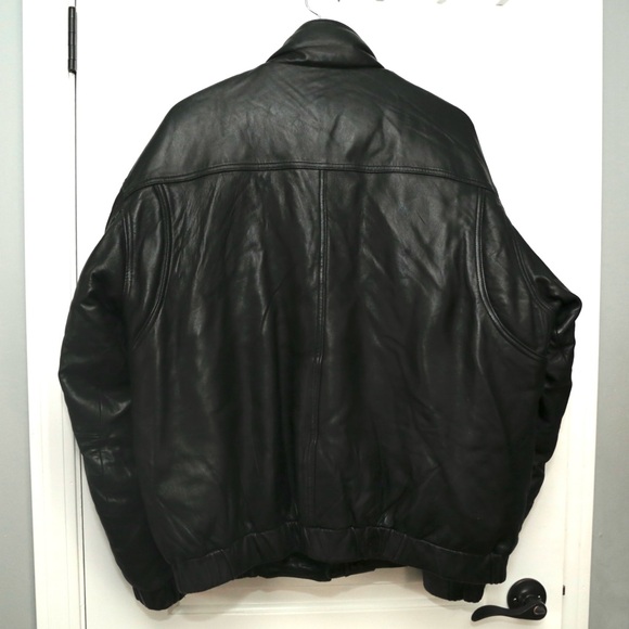 Vintage Eddie Bauer Black Puffer Leather Jacket - Picture 5 of 5